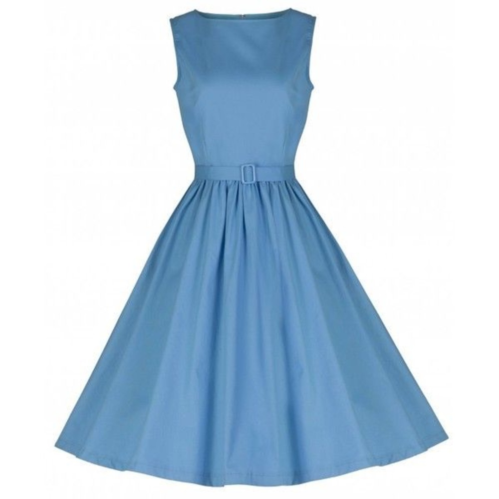 ‘Audrey’ Pastel Blue Swing Dress